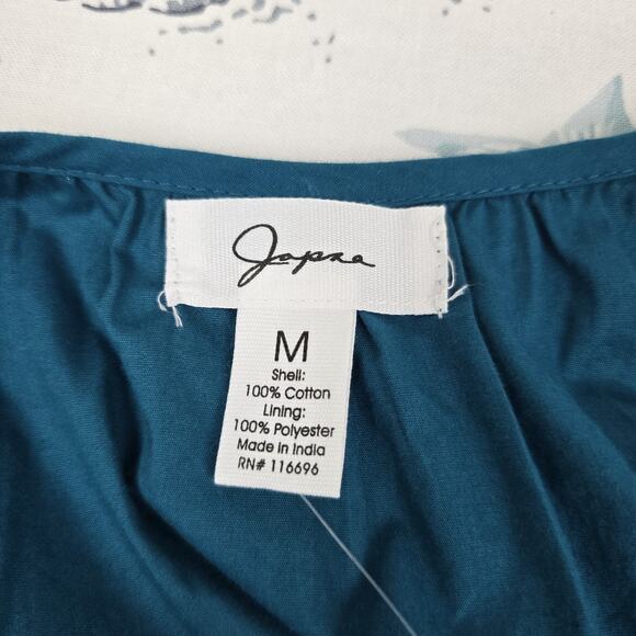 NWT Teal Empire Waist Puff Sleeve Dress Size M - Picture 11 of 12